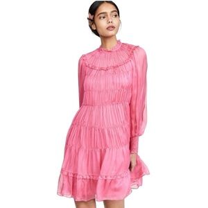 Ulla Johnson Silk Emmeline Pleated Minidress Size 2